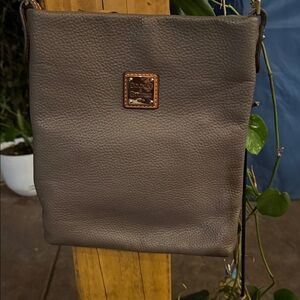 Dooney & Bourke Taupe Pebbled Leather Crossbody Bag